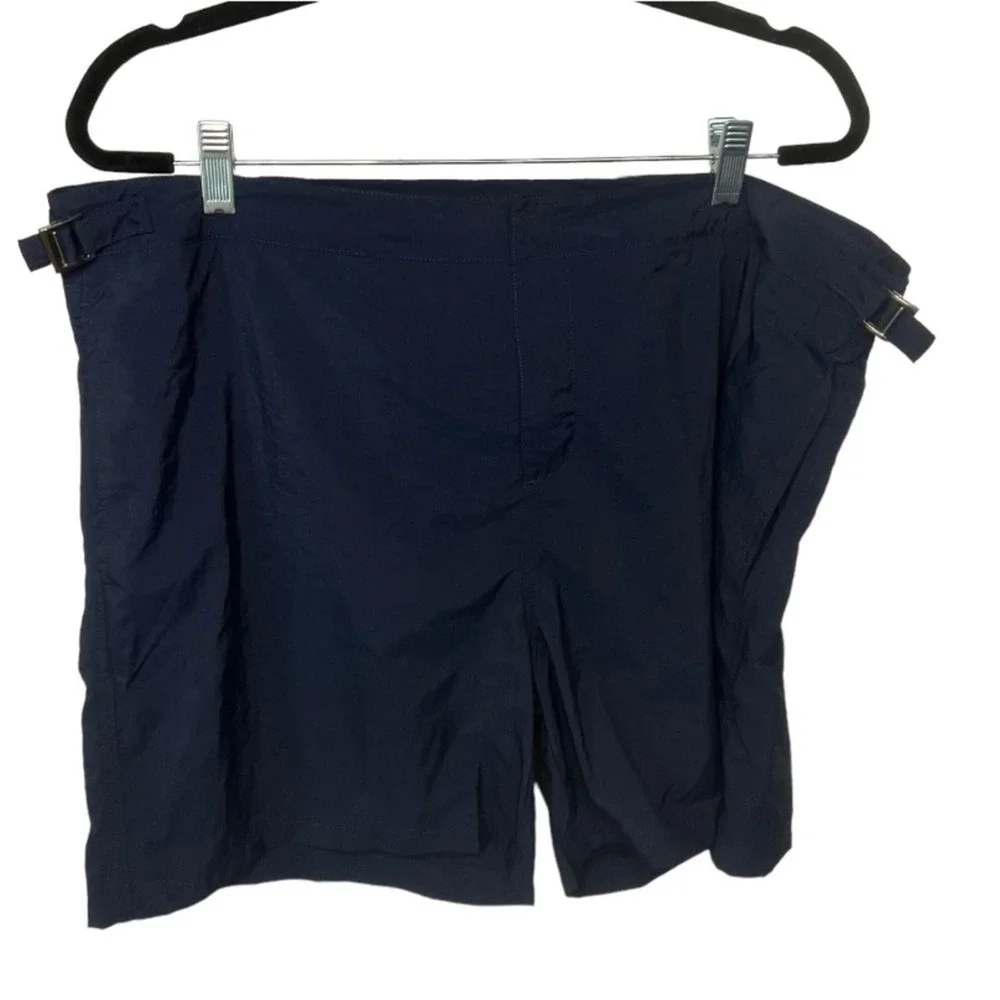 Bugatchi Deep Navy Blue Solid Zip Up Swim Trunks w/ Zip‎ Back Pocket 40 NWT